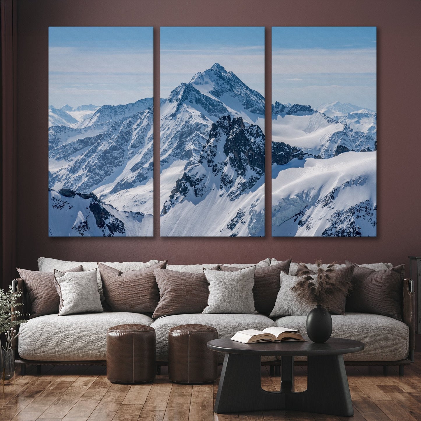 Panoramic Snow Alps and Blue Sky Canvas Print