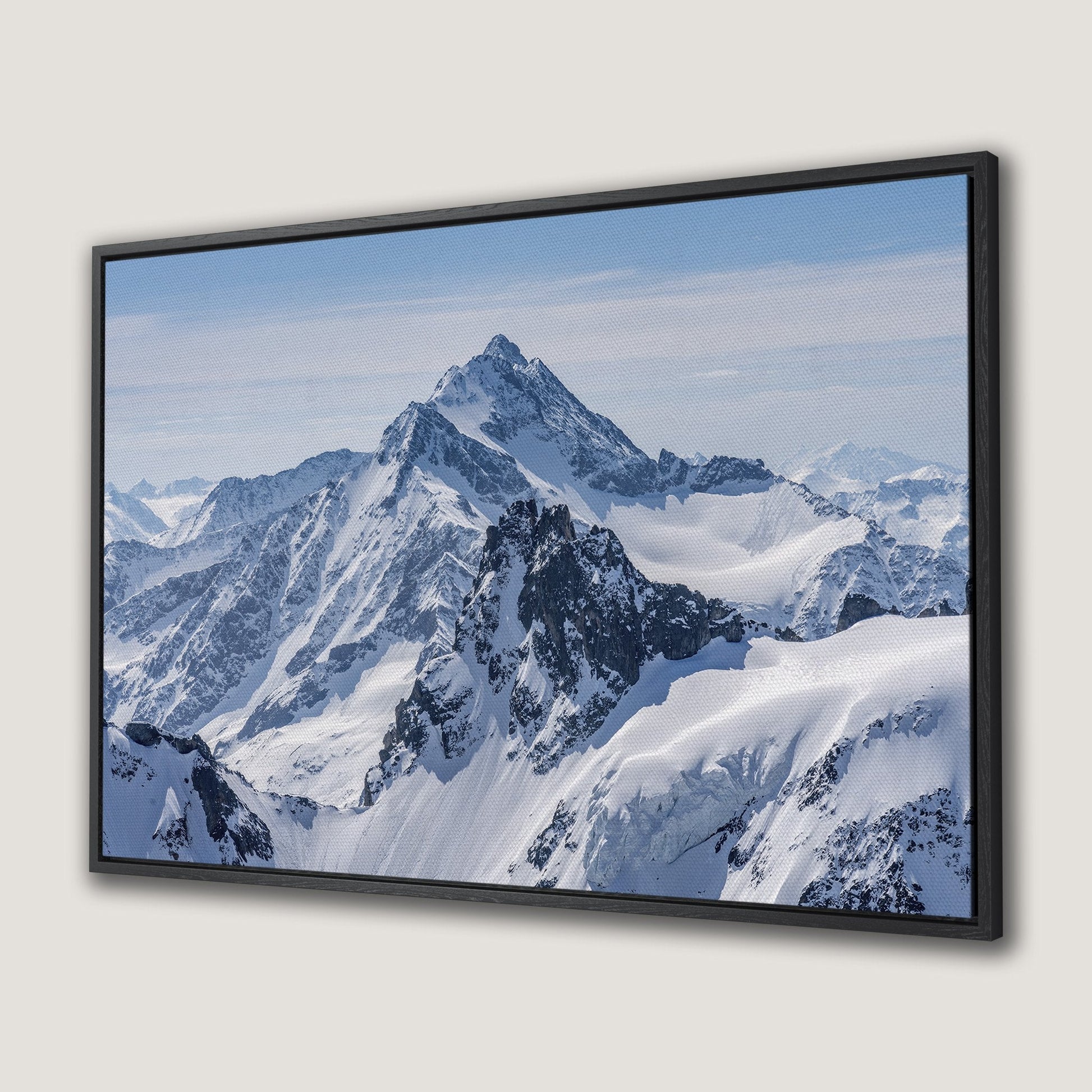 Panoramic Snow Alps and Blue Sky Canvas Print