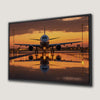 Passenger Plane Evening Sky Canvas Print Wall Art
