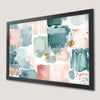 Pastel Abstract Art Poster in Green and Pink Tones
