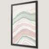 Pastel Abstract Art Poster in Pink and Green for Modern Decor