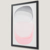 Pastel Abstract Art Poster in Soft Pink and Grey Tones