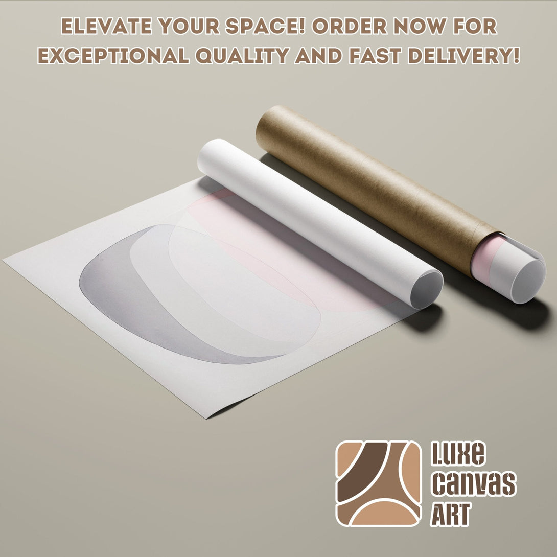 Abstract art poster roll with neutral color palette. Elevate your space with this modern art print! Order your poster today!
