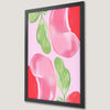 Pastel Botanical Art Poster with Pink and Green Leaves