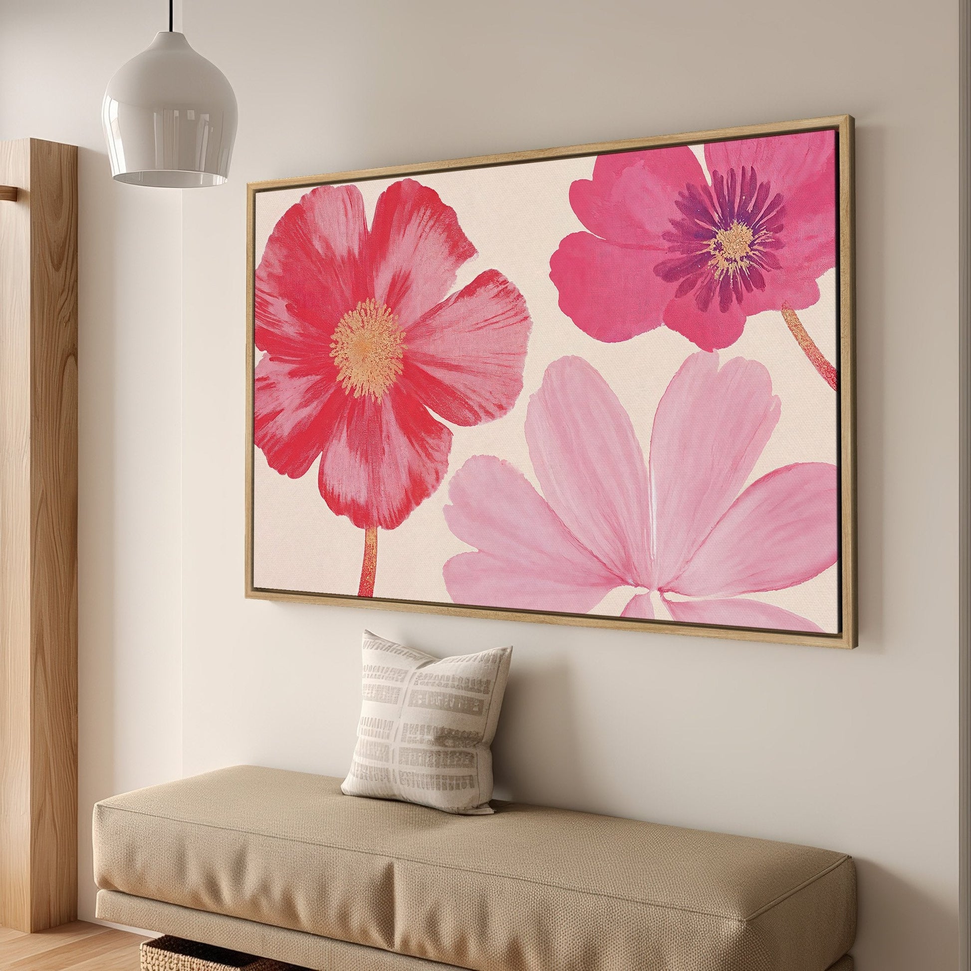 Pastel Botanical Framed Canvas Print Wall Art