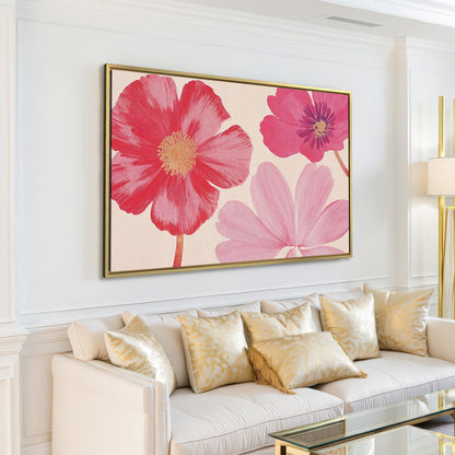 Pastel Botanical Framed Canvas Print Wall Art