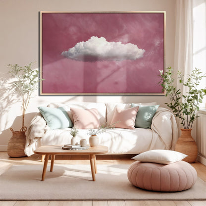 Pastel Cloudscape Canvas Print Aesthetic Pink Art Decor