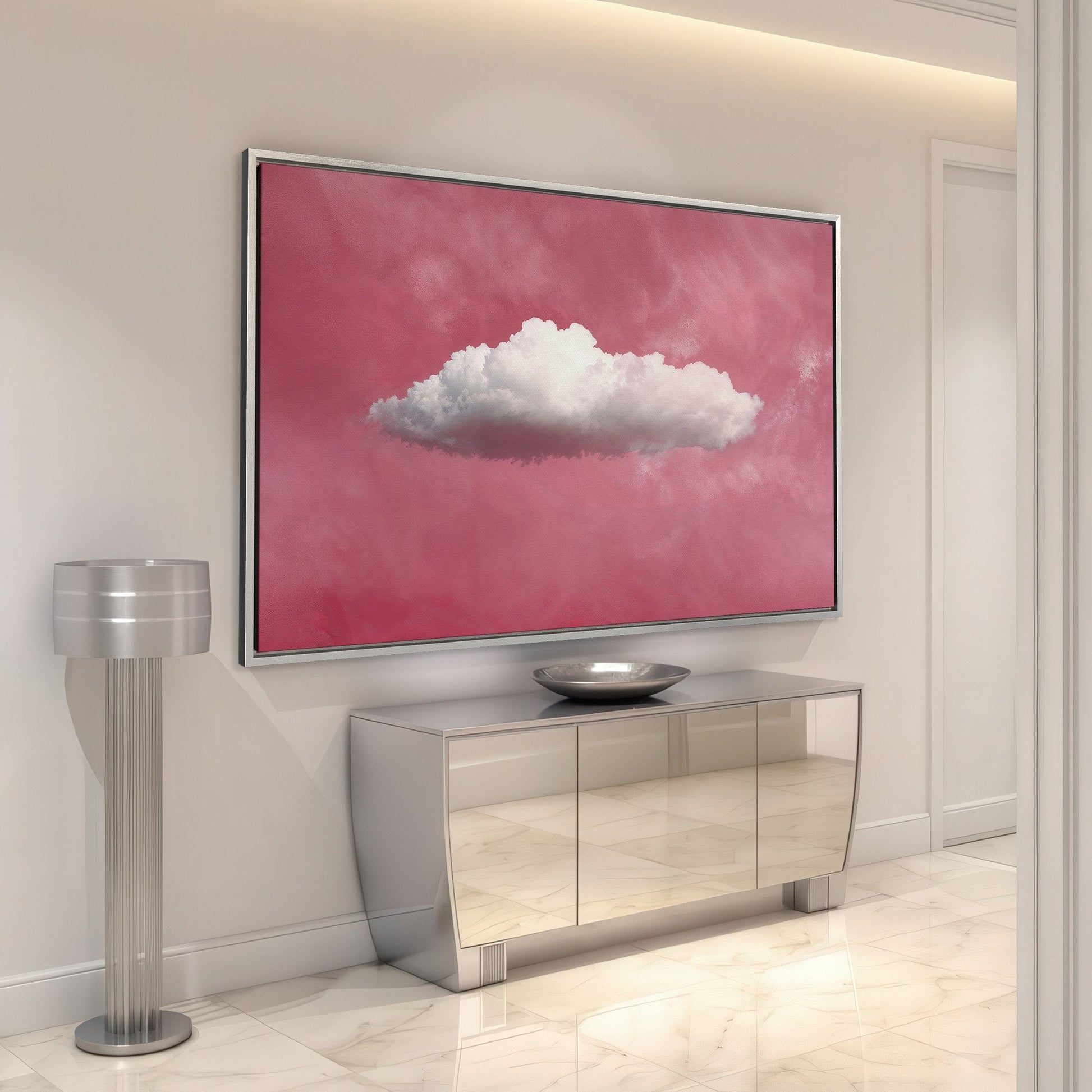 Pastel Cloudscape Canvas Print Aesthetic Pink Art Decor