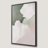 Pastel Cloudy Decor Canvas Print with Minimalist Green Hues