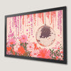 Pastel Floral and Pink Disco Ball Art Poster for Boho Decor