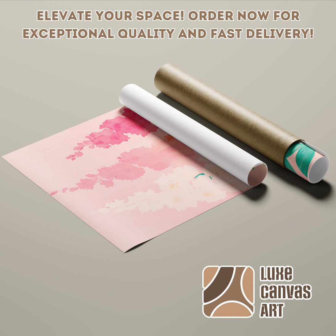 Floral Poster Roll in pink and green, perfect for adding a touch of art to your space.