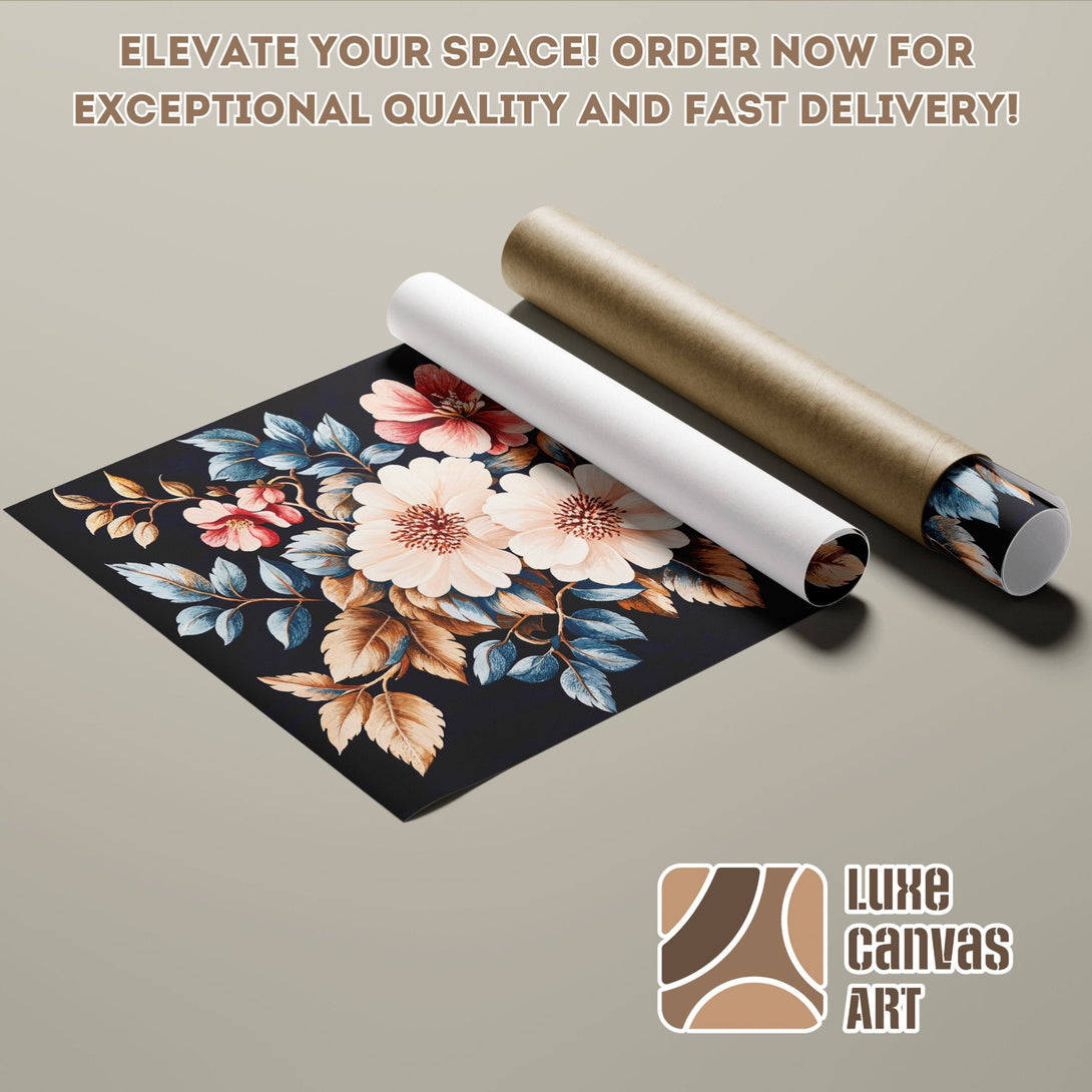 Floral Poster Roll with elegant design and warm color palette. Perfect wall art for your home!