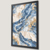 Pastel Fluid Art Poster - Chic Blue and Gold Wall Decor