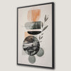 Pastel Geometric Art Canvas Print in Green, Orange, Black