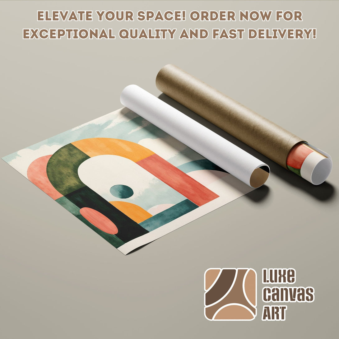 Abstract art poster roll with warm color palette. Elevate your space with this stylish poster!