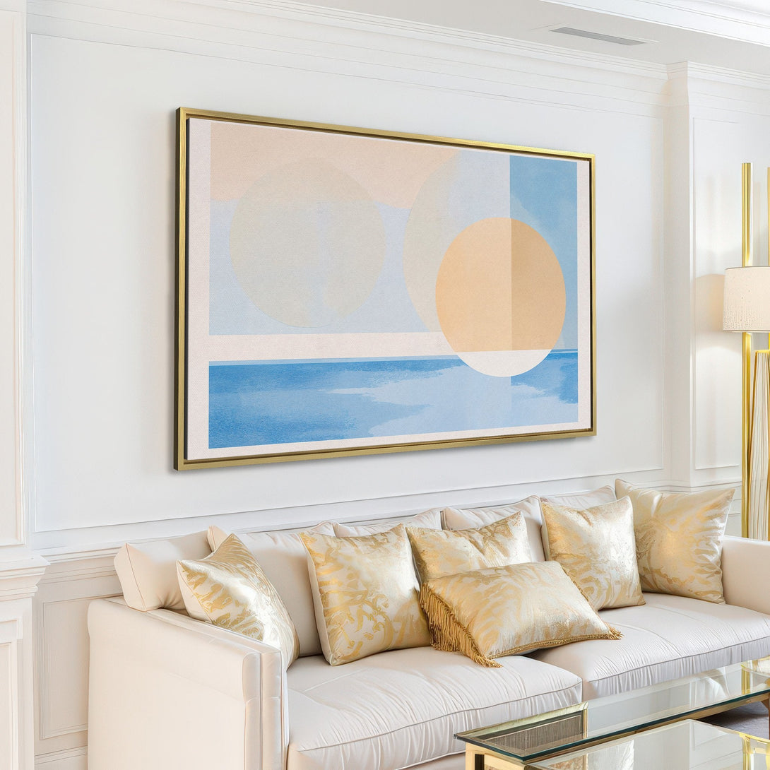 Canvas Print abstract art with a minimalist design and a soft, neutral color palette. Modern wall decor for a stylish living room.