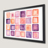 Pastel Geometric Shapes Art Poster in Pink, Purple, and Orange