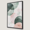 Pastel Green and Pink Geometric Circle Canvas Print Art