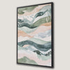 Pastel Green Blue Pink Waves Canvas Print Watercolor Art