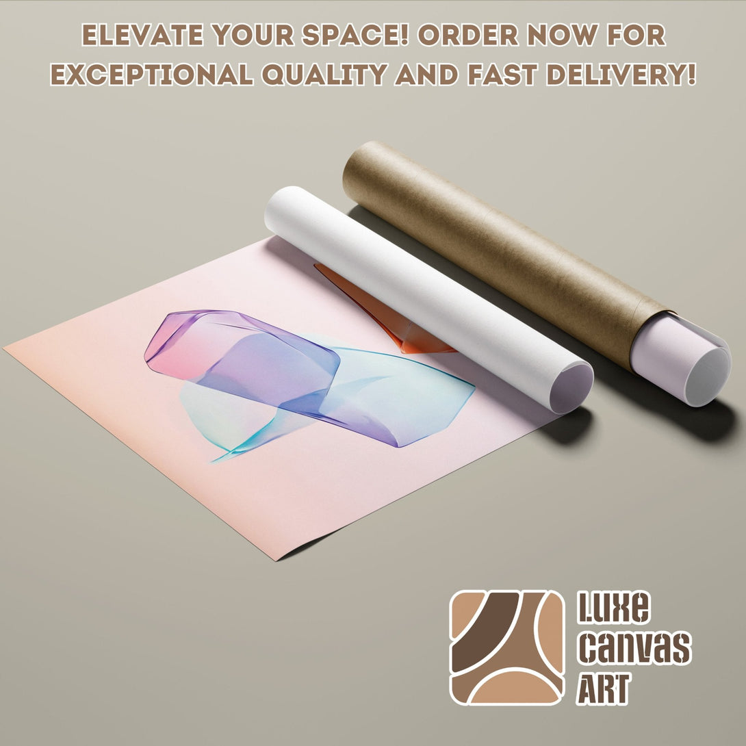 Poster Roll with abstract art in pastel colors. Elevate your space with our high-quality posters! Order now for fast delivery.