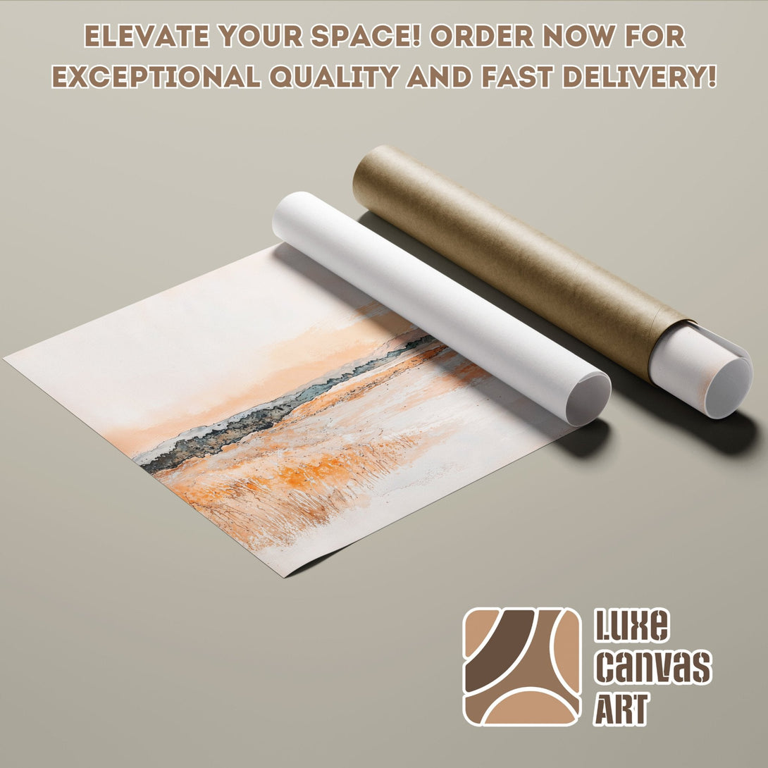 Abstract landscape Poster Roll in warm earth tones. Elevate your space!