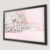 Pastel Leopard Art Poster in Pink for Animal Lovers