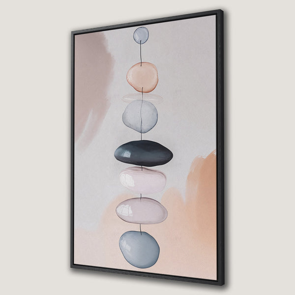 Framed Wall Art featuring abstract watercolor stones in a neutral color palette. Modern art for a calming interior aesthetic. Shop Canvas Prints today!