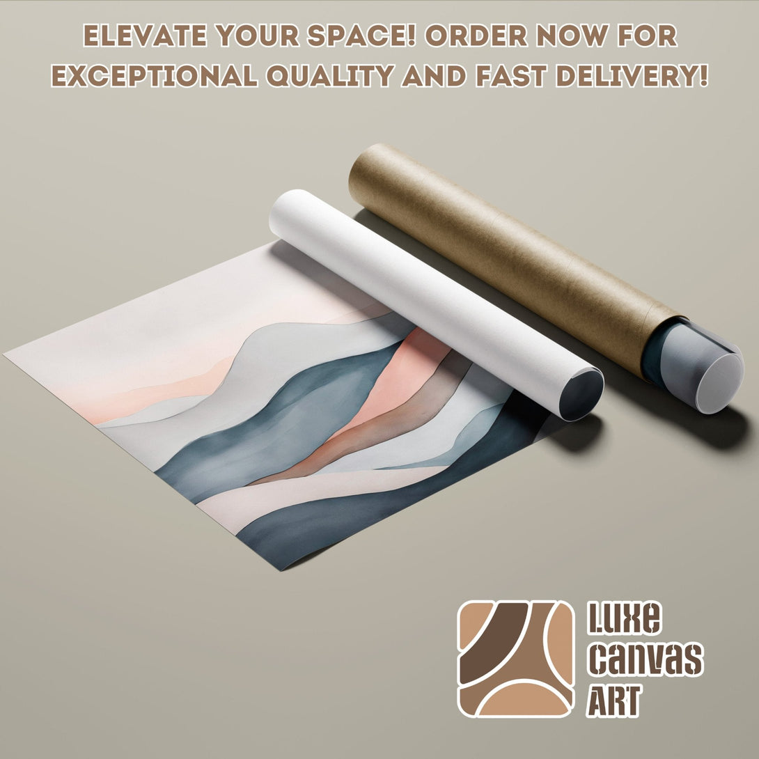 Abstract landscape poster roll in muted tones. Elevate your space with this beautiful art piece!