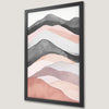 Pastel Mountain Landscape Art Poster - Grey and Pink Wall Decor
