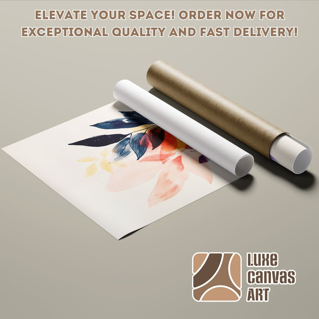 Poster Roll featuring watercolor floral art in a soft, pastel color palette. Elevate your space with this beautiful art print!
