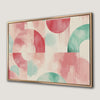Pastel Pink and Green Geometric Abstract Canvas Print