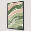 Pastel Pink and Green Waves Abstract Canvas Print