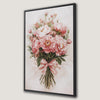 Pastel Pink Floral Bouquet Framed Canvas Print