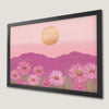 Pastel Pink Floral Sunset Art Poster for Serene Home Decor