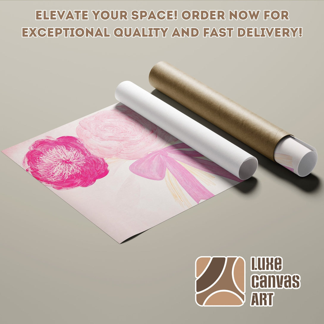 Poster Roll featuring floral art in pink hues. Elevate your space with this stunning print!