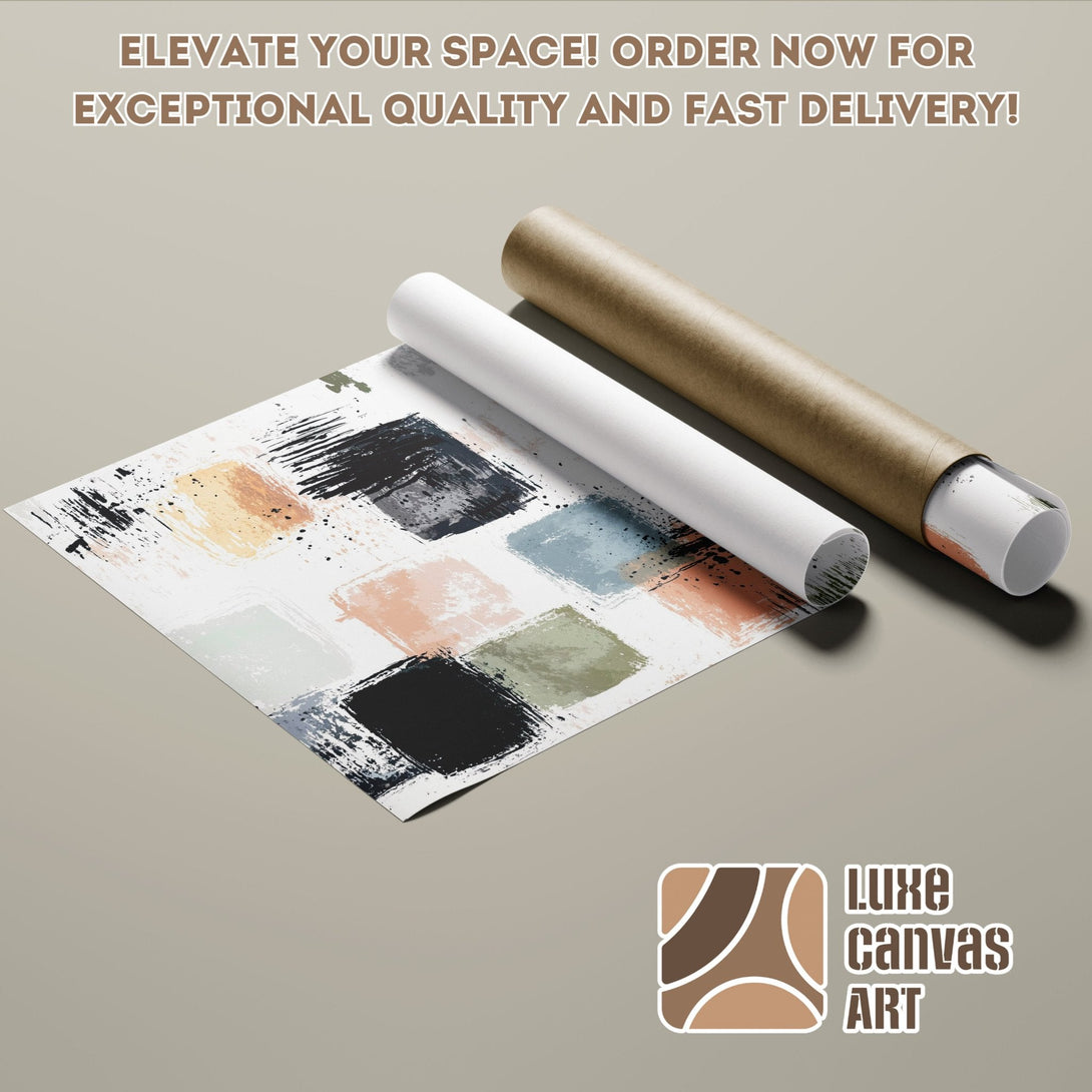 Abstract art Poster Roll with neutral color palette. Elevate your space with this stylish art piece!