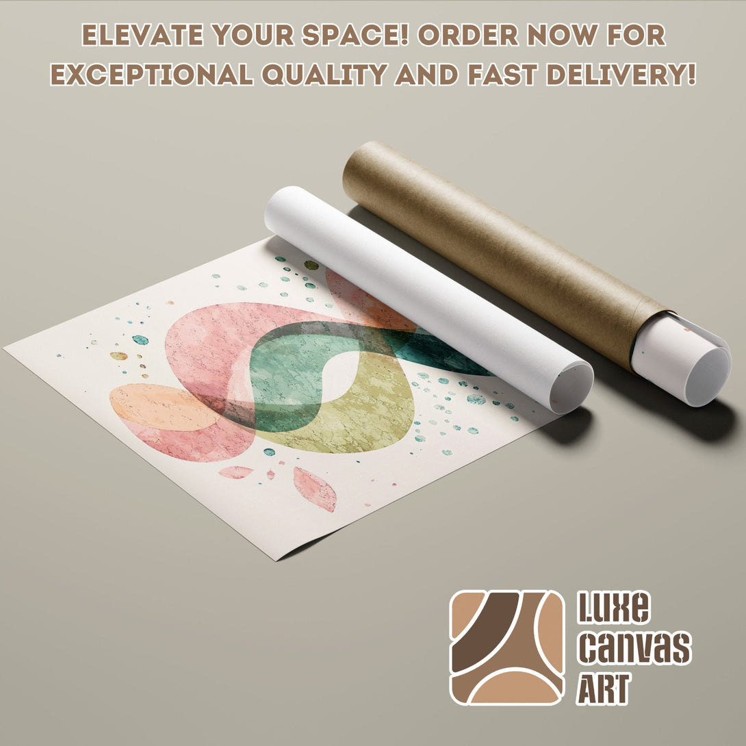 Abstract art Poster Roll in pastel colors. Elevate your space with Luxe Canvas Art! Order now!