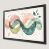 Pastel Watercolor Art Poster - Elegant Pink and Green Decor