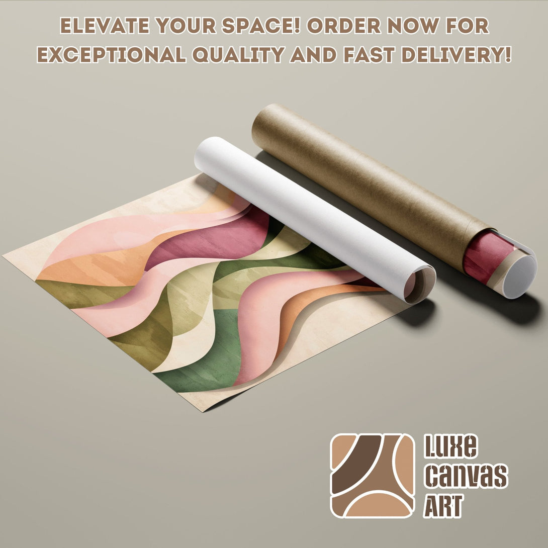 Abstract art poster roll with warm, earthy tones. Elevate your space with this stylish Poster!
