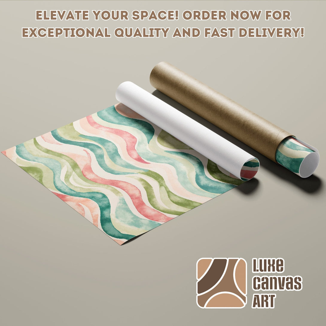 Poster Roll featuring abstract watercolor art in a pastel color palette. Perfect for adding a touch of elegance to your space. Order now!