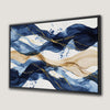 Pastel Waves Blue and Gold Canvas Print for Elegant Decor