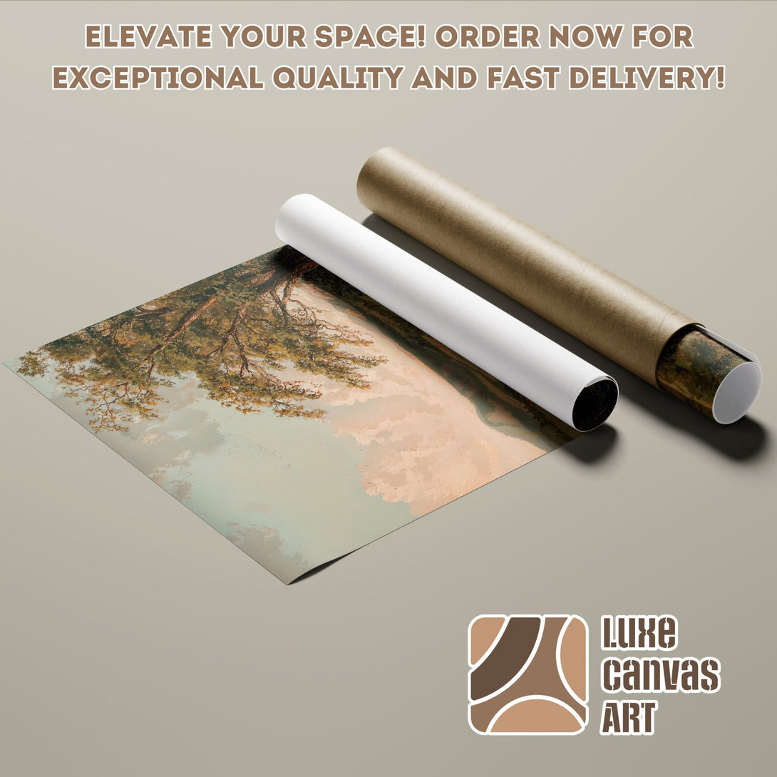 Poster Roll featuring a landscape painting in muted earth tones. Elevate your space with this beautiful art print!