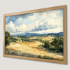 Pastoral Scene Art Poster: Cloudy Mountains Landscape for Your Home
