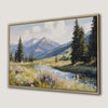 Peaceful Mountain River Canvas Print for Rustic Lodge Decor