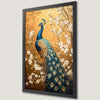 Peacock and White Blossom Art Poster - Elegant Wall Decor