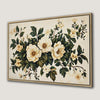 Peony Botanical Framed Canvas Print Rustic Wall Art