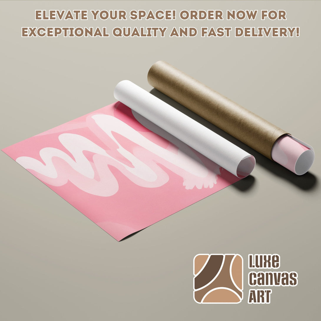Abstract pink Poster Roll art, modern style, soft color palette. Elevate your space with Luxe Canvas Art!