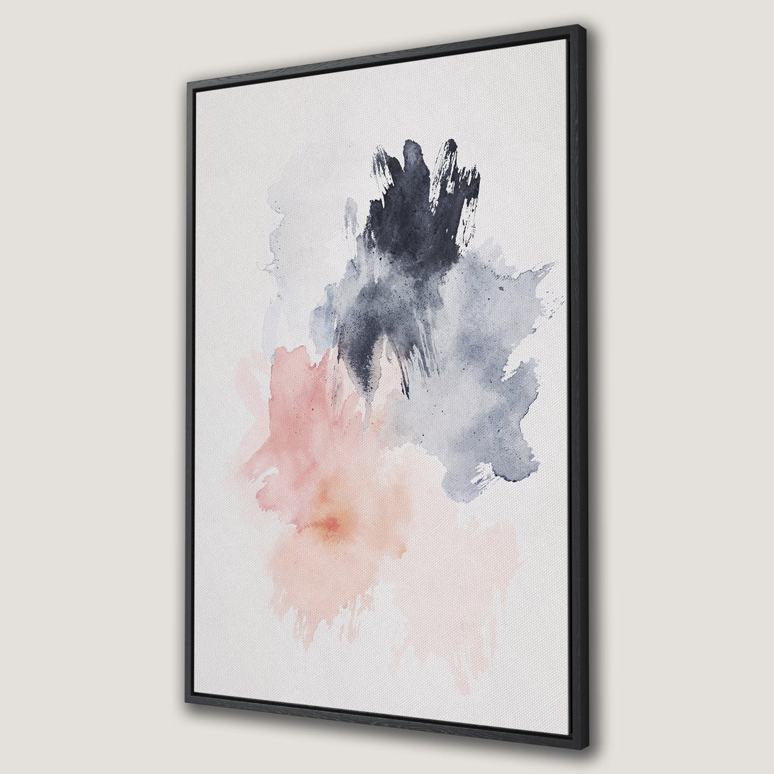Framed Wall Art: Abstract watercolor Canvas Print in blush, gray, and black. Modern art for your home. Shop now for stylish wall decor!