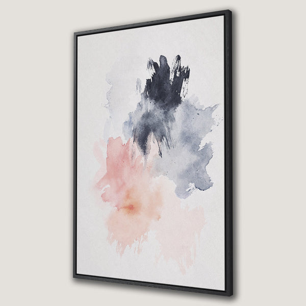 Framed Wall Art: Abstract watercolor Canvas Print in blush, gray, and black. Modern art for your home. Shop now for stylish wall decor!