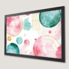 Pink and Blue Circle Pattern Art Poster - Modern Wall Decor
